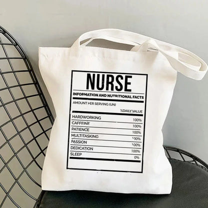 Nursing Essentials Women Shoulder Bag Harajuku Resuable Shopping Bags Lady Canvas Tote Handbag Eco Large Capacity Girls Handbags