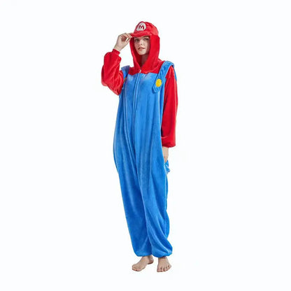 Mario oder Luigi Onesies Cosplay Kostüme für Erwachsene oder Kinder