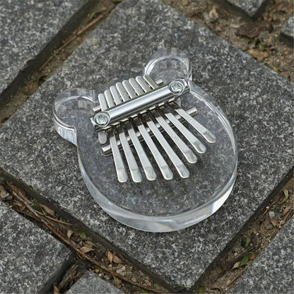 Miwayer 8 Keys Mini Kalimba Rainbow Transparent Heart Crystal Kalimba Acrylic Thumb Piano Acoustic Finger Piano Music Instrument