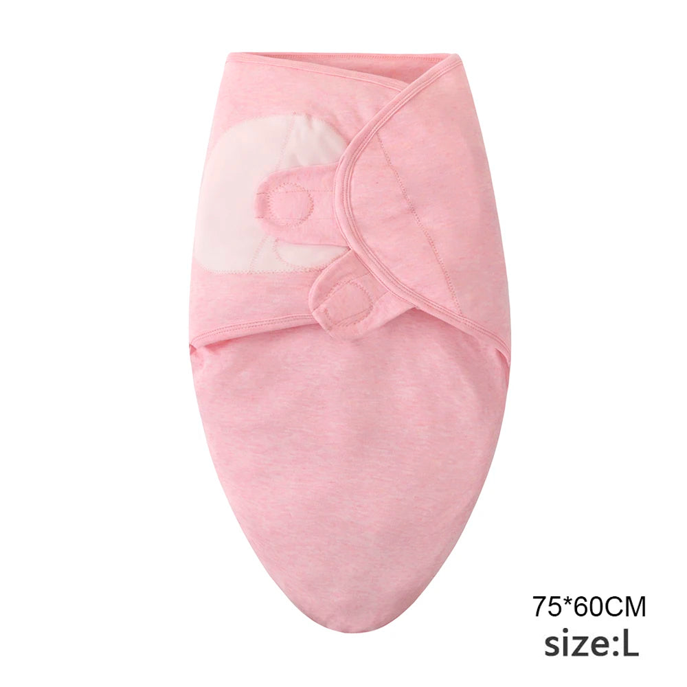 Newborn Cotton Baby Swaddle Wrap Adjustable Sleepsack Hat Set