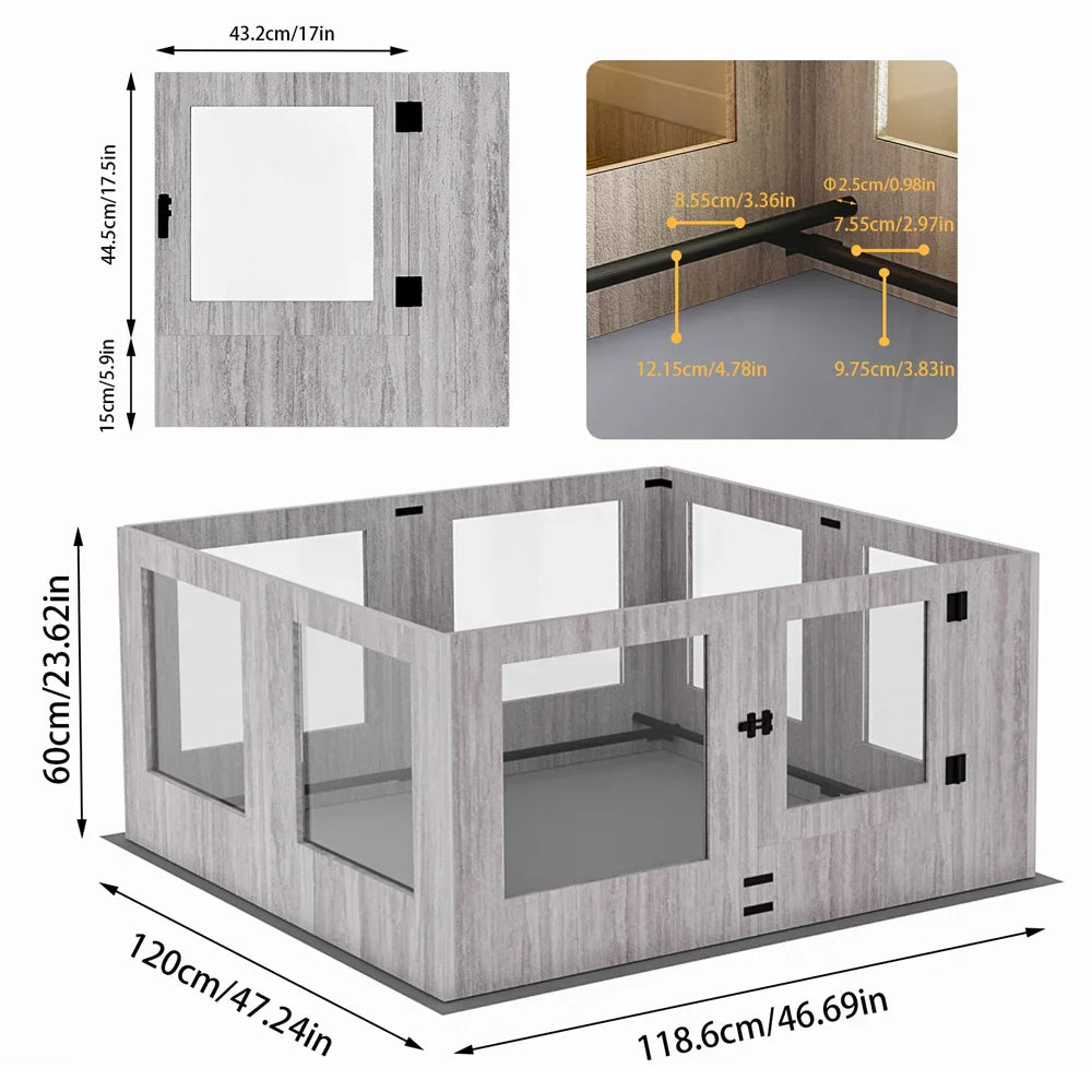 Heavy Duty Dog Playpen Indoor Pet Whelping Box Fence