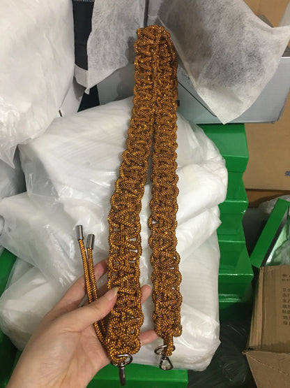 Crystal Rhinestones Diamond Woven Handmade Bag Strap For Handbag Purse Crossbody Shoulder Strap Glitter Belt Bag Accessories