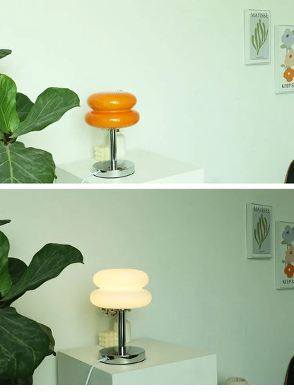 Macaron Retro Glass Table Lamp for Bedroom and Living Room