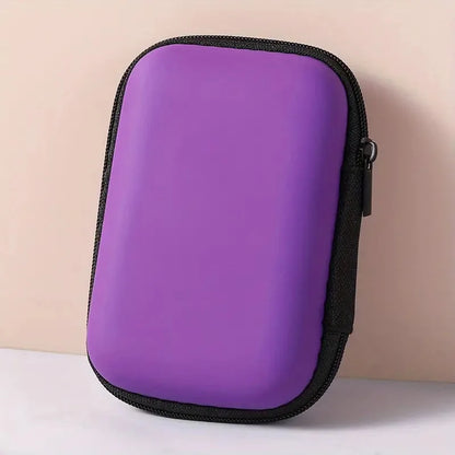 1pc Portable Waterproof Headphone Storage Bag, Data Cable Packing Cube, Storage Card Games Box， EVA Protective Case For Travel