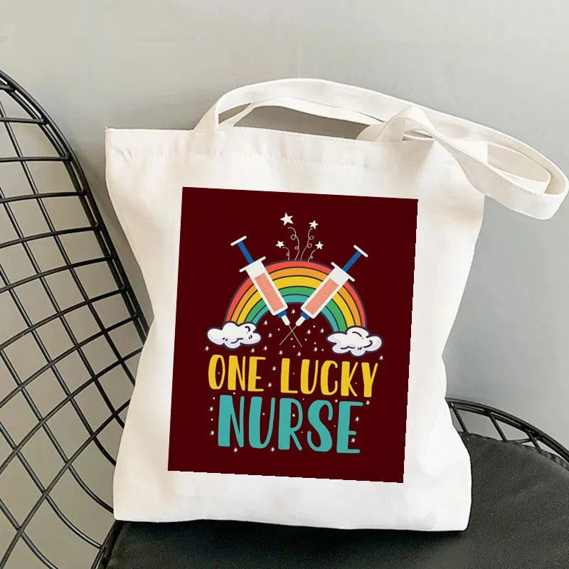 Nursing Essentials Women Shoulder Bag Harajuku Resuable Shopping Bags Lady Canvas Tote Handbag Eco Large Capacity Girls Handbags