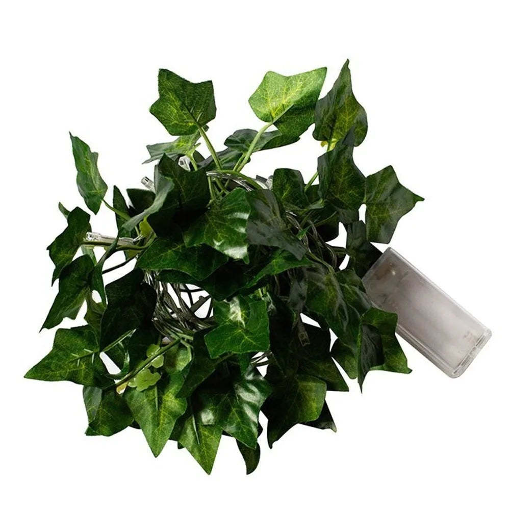 Flower Green Leaf String Lights - Artificial Vine Fairy Lights Battery Powered Christmas