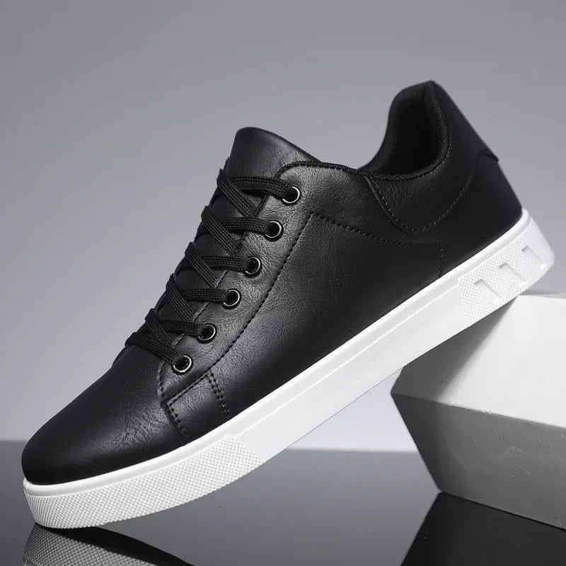 Stylish leather shoes with white sole B3K9L2H1Z