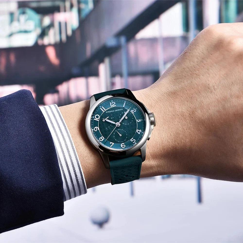 New Arrival 40mm Japan TMI VH88 Movt Sapphire Crystal Calendar 24 Hours 100M Waterproof Quartz Wristwatches for Men