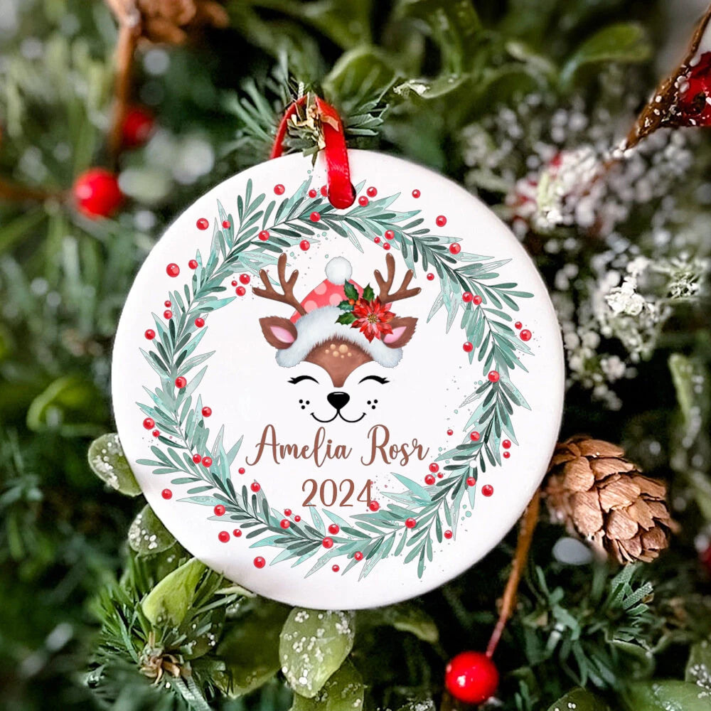 Personalized  Baby First Christmas Ceramic Ornament