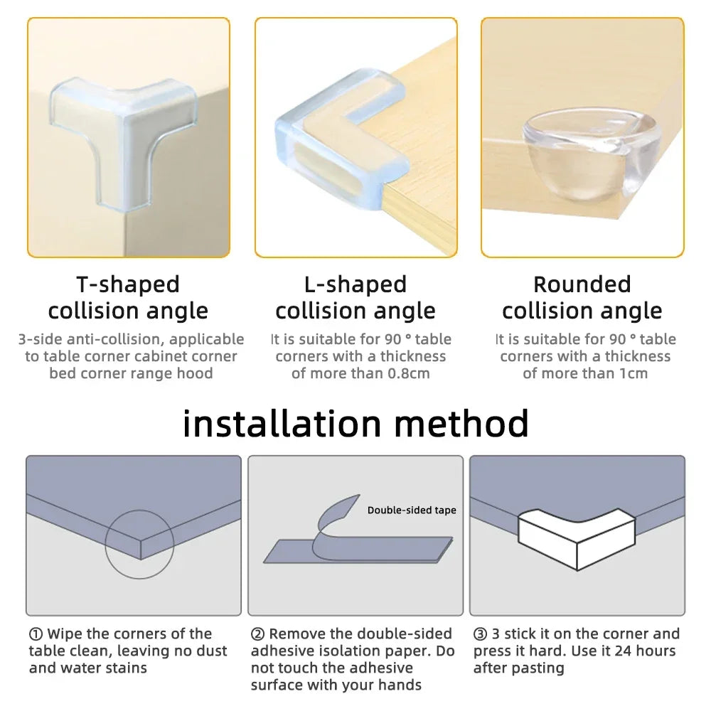 Baby Safety Silicone Table Corner Protector Transparent Edge Guards