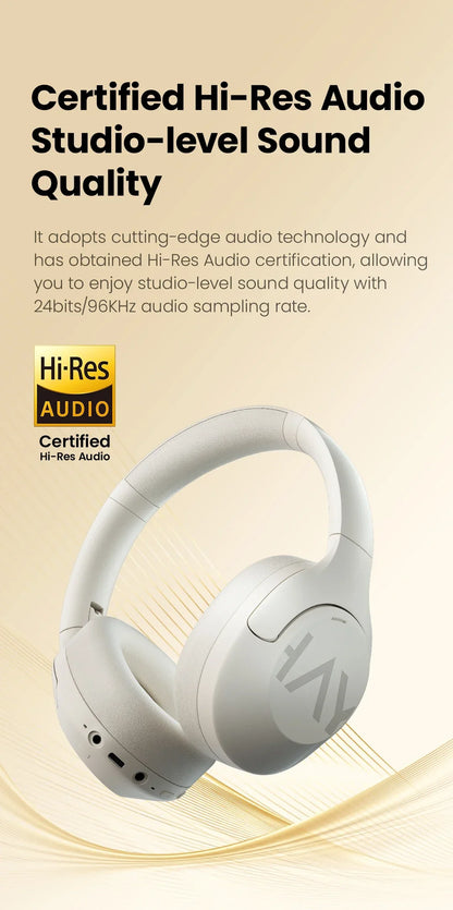 HAYLOU S30 Wireless Bluetooth 5.4 Headphones with 43dB ANC, 40mm Drivers, 80H Playtime