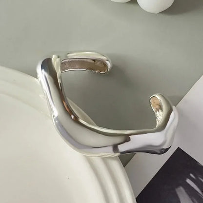 Punk Gold & Silver Geometric Wide Cuff Bangles for Women & Men