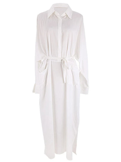 White Maxi Beach Dress Kaftan - Swimsuit Cover-Up Kimono Style