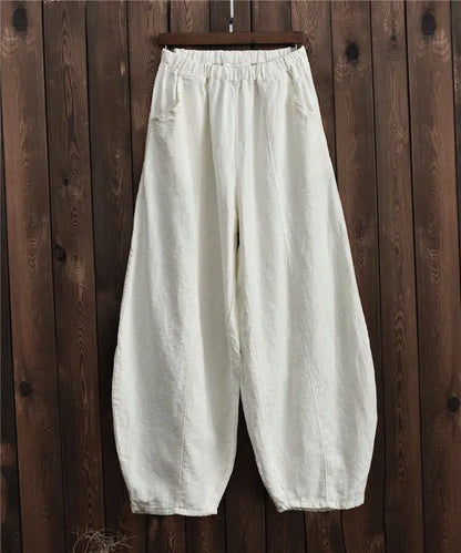 Women's Vintage Cotton Linen Wide Leg Bloomers