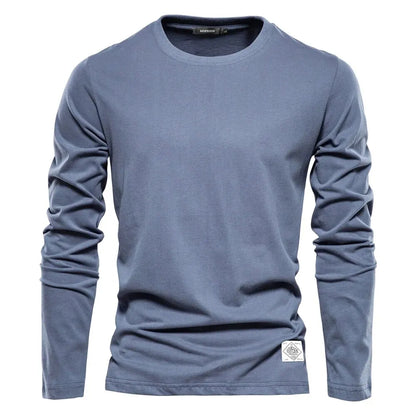 Men's Full Size Quarter Button Round Neck Long Sleeve T-Shirt Plus Size