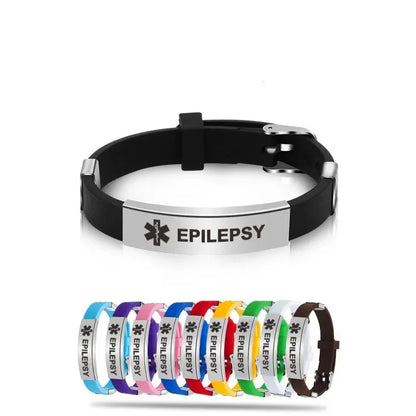 Type 1 Diabetes Medical Alert ID Bracelets for Men Woman Kids Adjustable Silicone Bangles ICE SOS Jewelry