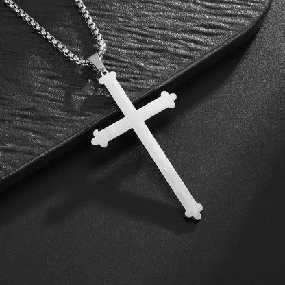Men's Titanium Steel Stylish Trinity Cross Necklace