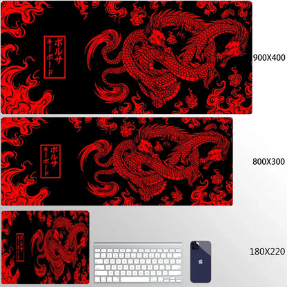 Golden Japanese Dragon Mouse Pad
