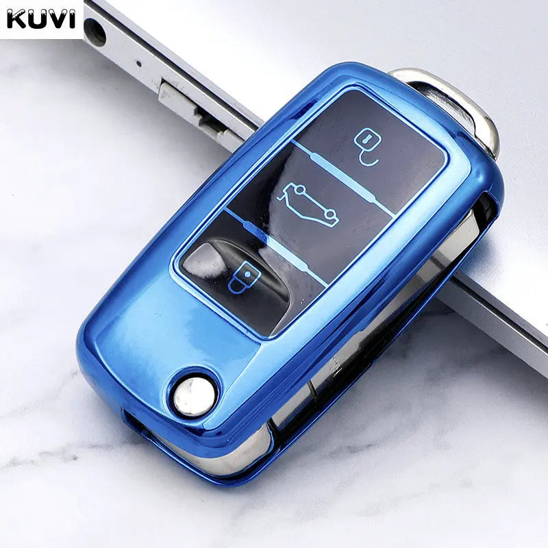 ABS Carbon Car Key Case Cover for VW Volkswagen Polo Tiguan Passat B5 B6 B7 Golf 4 5 6 MK6 Jetta Lavida Skoda Octavia Seat Leon