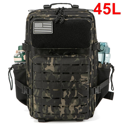 Elegance® Ultimate Explorer Tactical Backpack - 25L/45L Tactical Backpack for Men and Women Outdoor Survival Bug Out Bag Small School Rucksack Hking with Bottle Holder