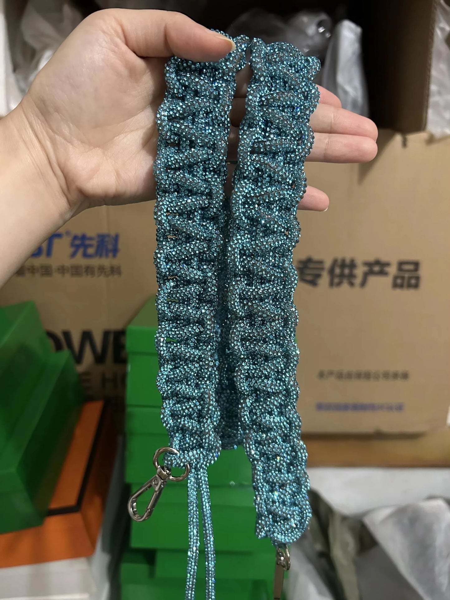 Crystal Rhinestones Diamond Woven Handmade Bag Strap For Handbag Purse Crossbody Shoulder Strap Glitter Belt Bag Accessories
