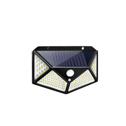 100 LED Solar Wall Lamp with Motion Sensor – Outdoor Waterproof 4-Sided Luminous Light for Garden & Courtyard (1/2/4/6/10PCS)