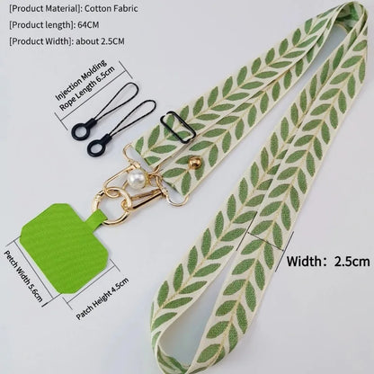 Universal Adjustable Mobile Phone Lanyard for Women Crossbody Single Shoulder Neck Strap Pearl Pendant Hanging Anti Loss Rope