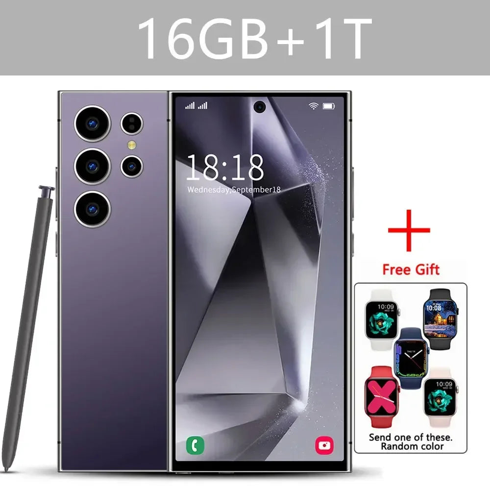S24 Ultra Smart Mobile Phones Smartphone 5G Dual SIM Snapdragon 8 gen 3 Cell Phone 16G 1TB Android Global Version Cellphones