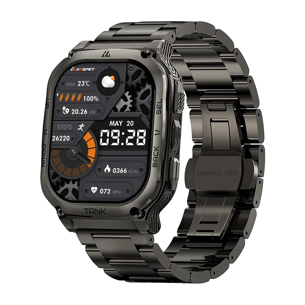 2025 Original KOSPET TANK M3 Smartwatches Men Smart Watch 480mAh AMOLED AOD Bluetooth Call Waterproof Electronic Digital Watches