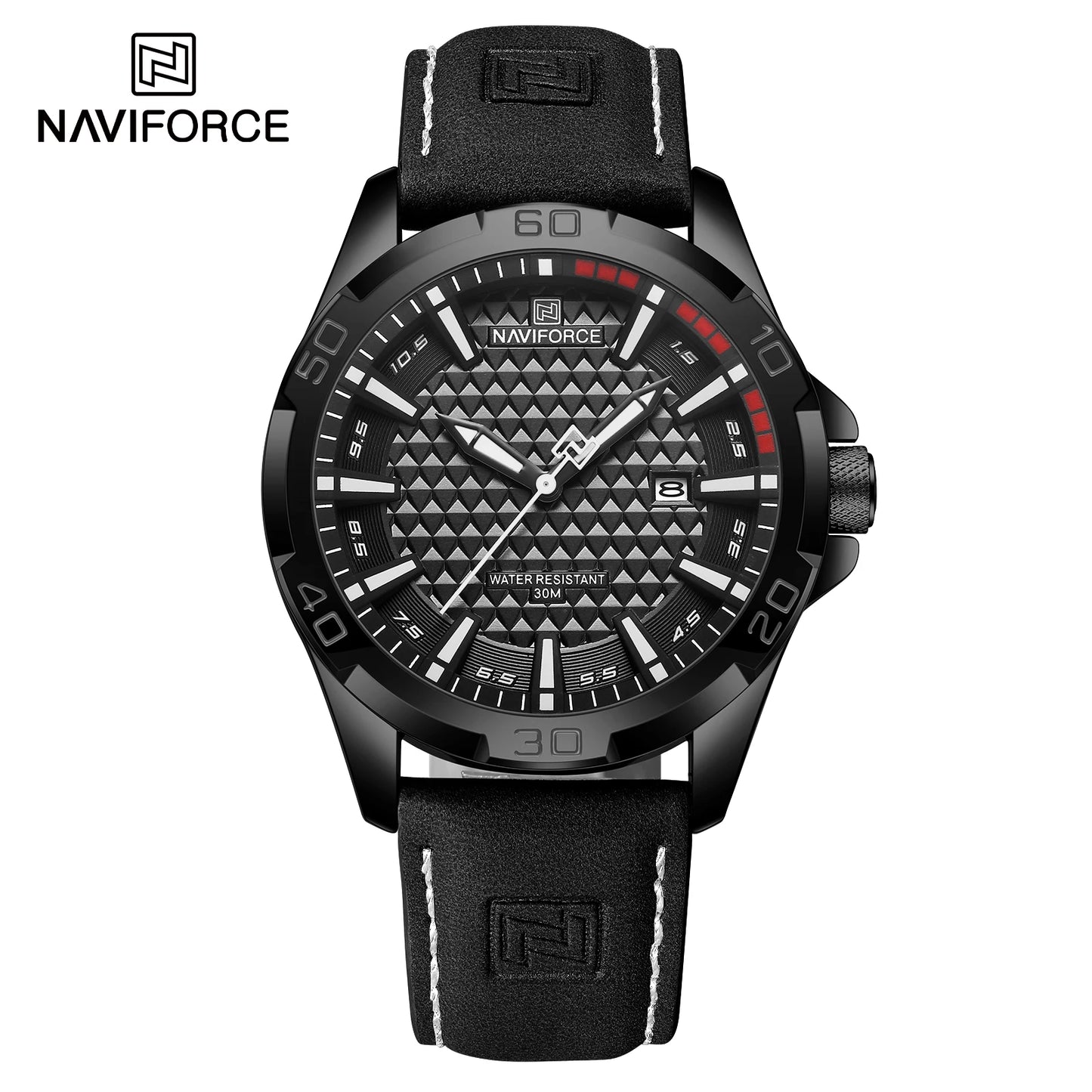 Men's Quartz Leather Strap Waterproof Calendar Clock Watch