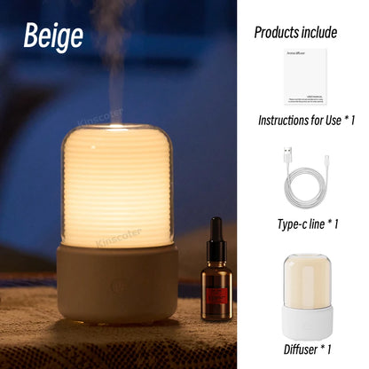 KINSCOTER Portable Mini Aroma Diffuser USB Air Humidifier Essential Oil Night Light Cold Mist Maker Sprayer for Home Gift