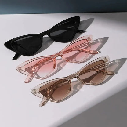 3-Pair Set of Small Cat Eye Sunglasses for Women, Retro Style