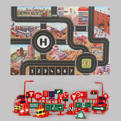 Deluxe Kids City Traffic Rug – Interactive Car Play Mat
