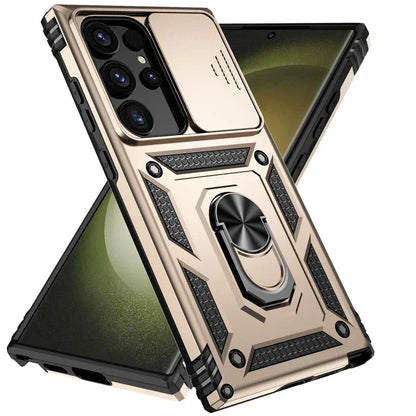 Military Grade Magnetic Holder Back Bumper Slide Lens Case for Samsung Galaxy S23 Series
