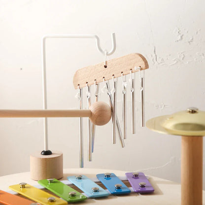 Wooden Aeolian Bells & Xylophone Montessori Baby Educational Musical Toy & Birthday Gift
