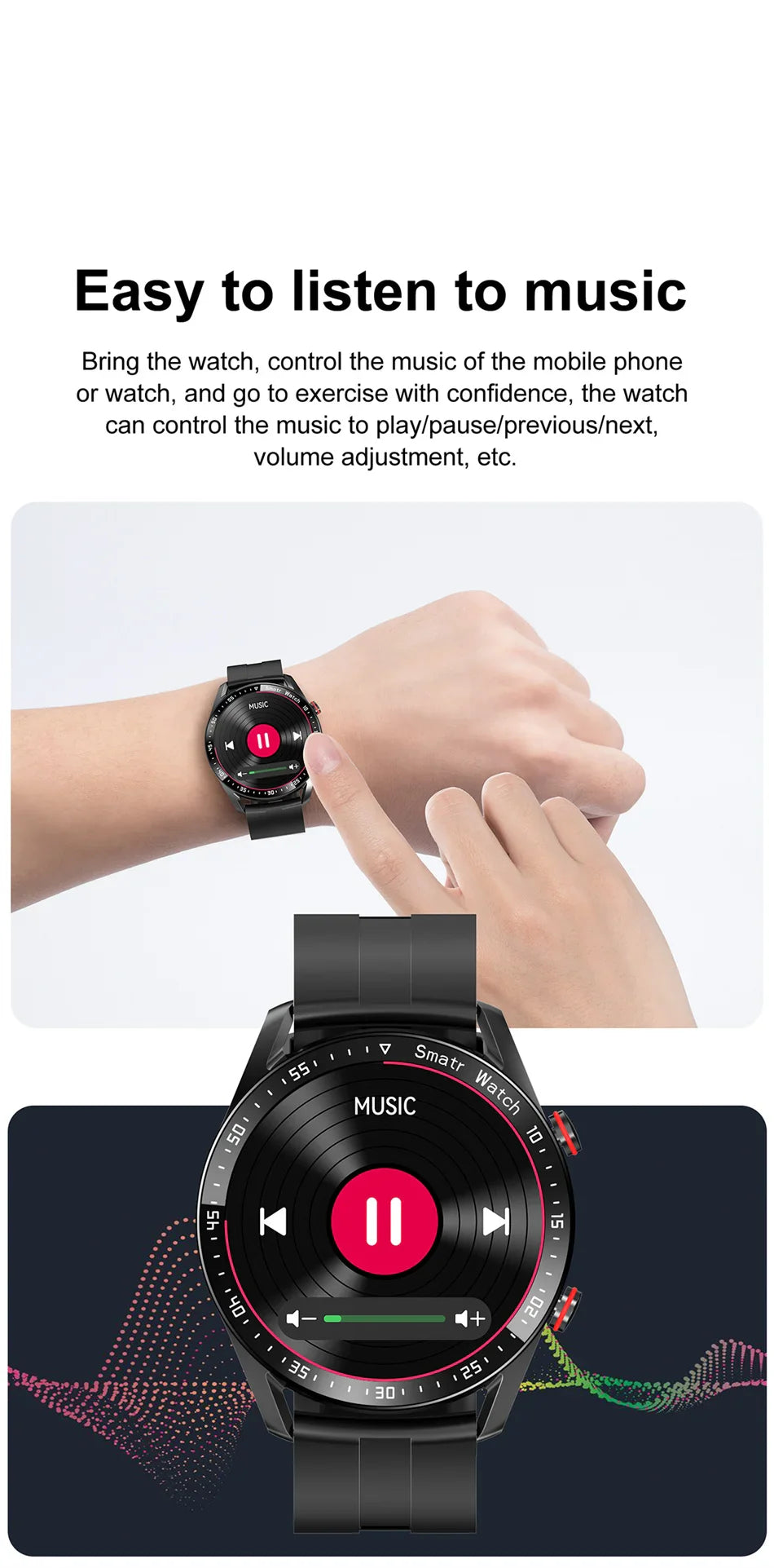1.5" Touchscreen Smartwatch with Bluetooth Calls & Fitness Tracker
