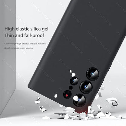 Original Liquid Silicone Case For Samsung Galaxy S24 S23 S22 S21 S25 Ultra A55 A54 A34 A14 A53 A52 Phone Accessories Soft Cover