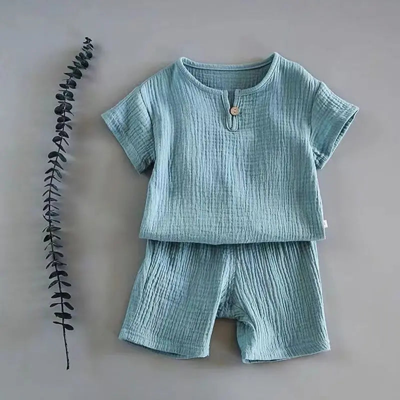 Linen Summer T-Shirt & Short Set for Baby & Kids