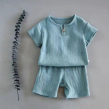 Linen Summer T-Shirt & Short Set for Baby & Kids