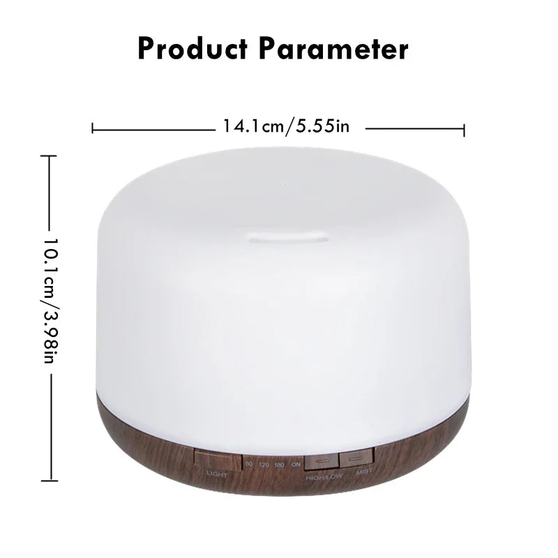 Mini Wood Grain USB Essential Oil Diffuser & Humidifier 500ml