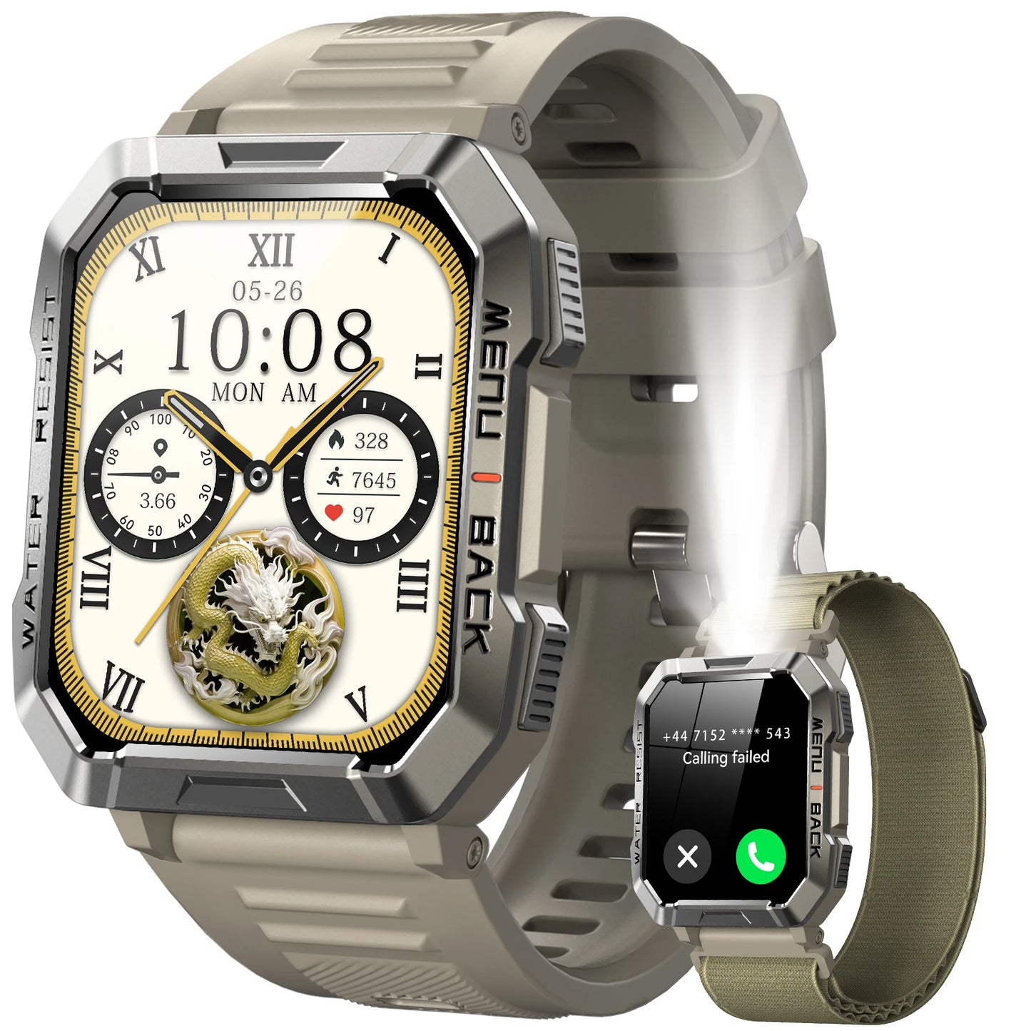 Blackview 2024 New Smart Watch 2.01'' HD Display Smartwatch for Outdoor with Emergency Lighting Bluetooth Calling 900mAh 30 days