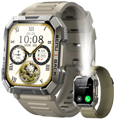 Blackview 2024 New Smart Watch 2.01'' HD Display Smartwatch for Outdoor with Emergency Lighting Bluetooth Calling 900mAh 30 days