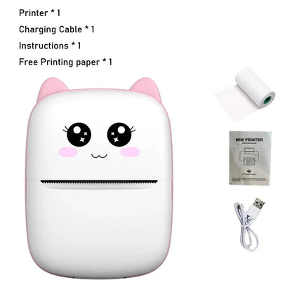 Mini-printer, Thermal Printer Ink-free Portable Sticker Printer Compatible with IOS and Android, Wireless Photo Printing Tags