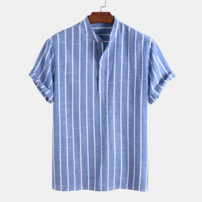Oversized Striped Linen Men's Shirt
