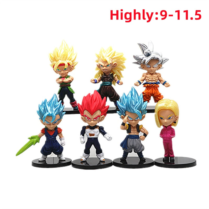Dragon Ball Z Super Saiyan Son Goku Son Gohan Vegeta Broly Piccolo Majin Buu Action Figure Set Anime Figurines Model Gifts Toys