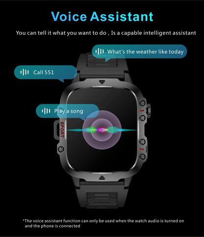 Rugged Outdoor Military Smartwatch for Men with GPS & Health Tracker