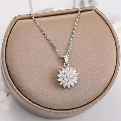 Women's Stainless Steel Double Layer Sunflower Necklace