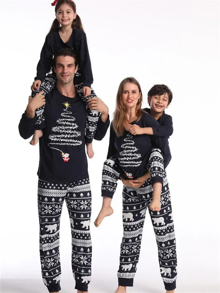 Cozy Polar Bear & Tinsel Tree Family Pajama Set