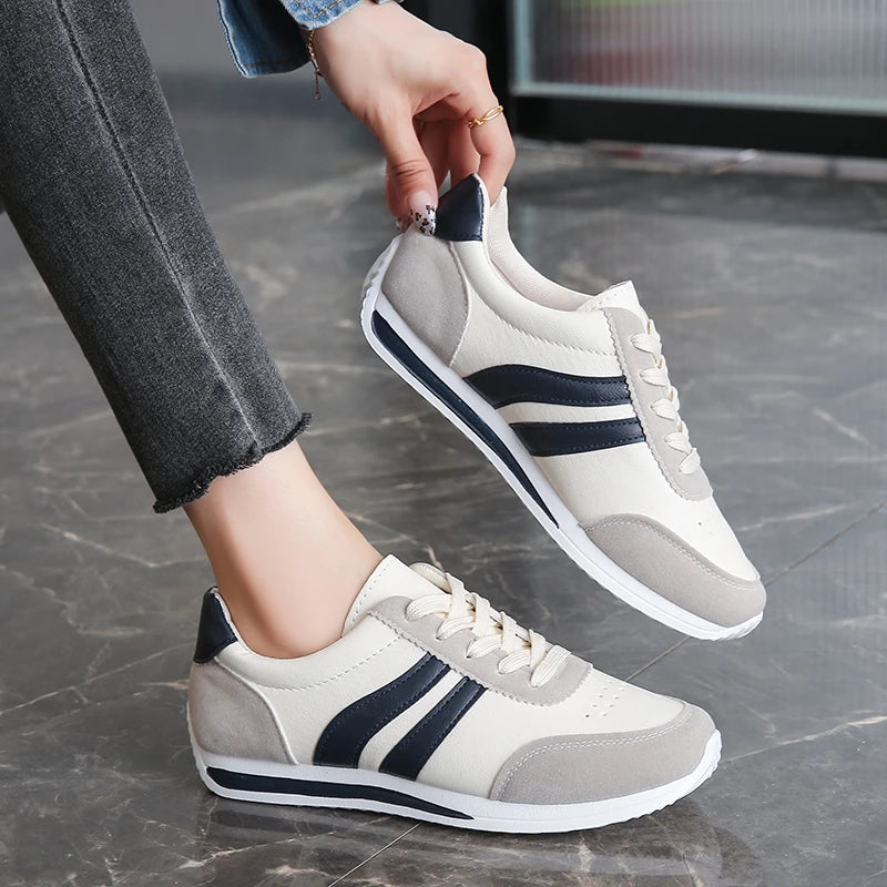 KayBee & Co Lace Up Contrast Round Toe Flats Sneakers