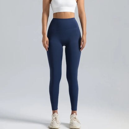 Women's Pink Tropical Print High-Waisted Yoga Leggings